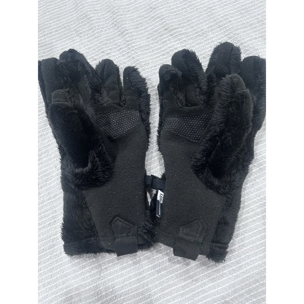 The North Face Women's Fleece Gloves Black Grip Palm Buckle Size Small